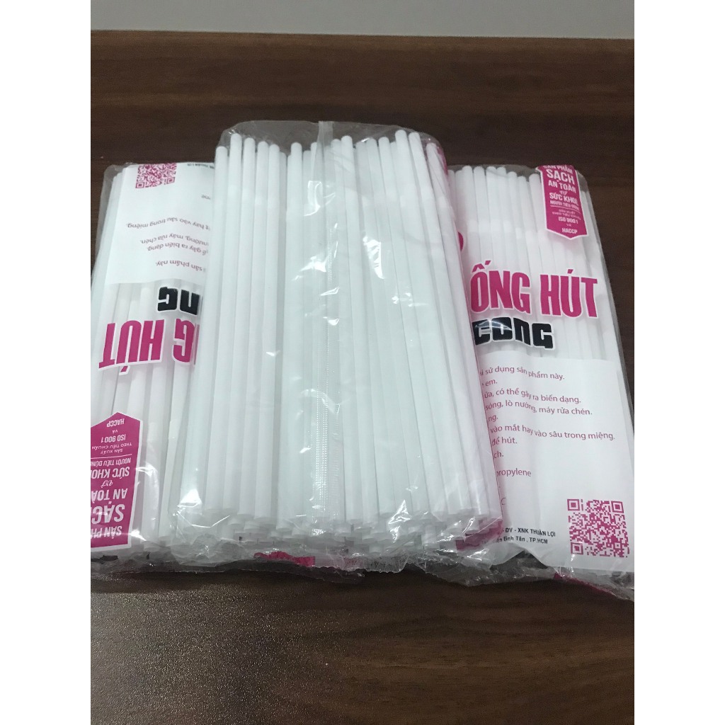 Ống hút cong phi 6 màu trắng, bịch 80 cái _ống hút cà phê, nước ép, sinh tố_ống hút cong cao cấp