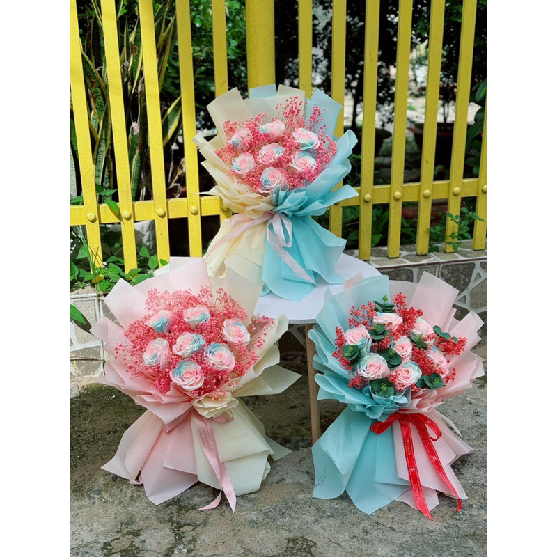 Cốt cắm hoa xoè đứng 50 bông sáp