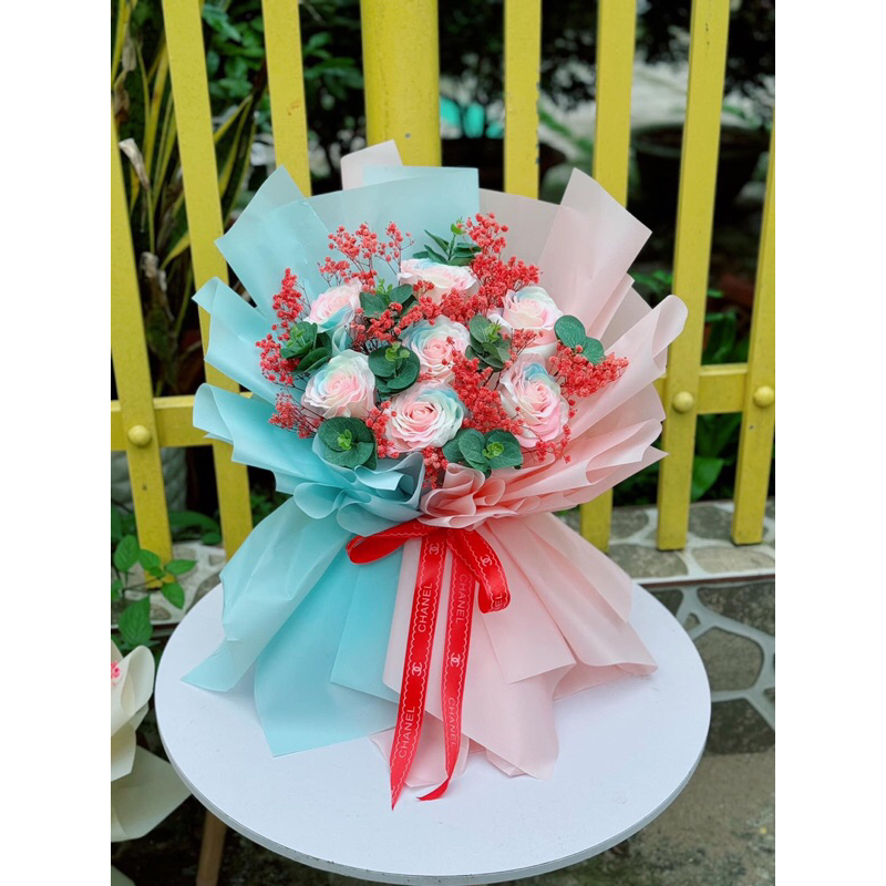 Cốt cắm hoa xoè đứng 50 bông sáp