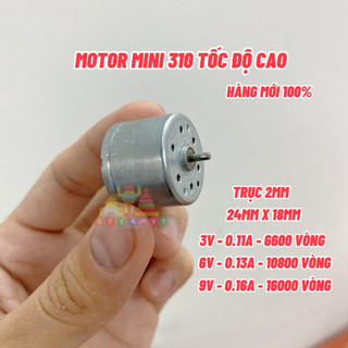 Motor mini 310 trục 10mm 3v - 9v DC chạy êm dòng điện nhỏ 240mA tốc độ 4000 - 8000 RPM làm quạt mini chạy êm- LK0317