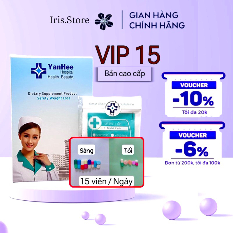 Giảm Cân Thần Tốc Vip 15 Plus Yanhee Thái lan (15viên/ngày) dành cho cơ địa mỡ cứng
