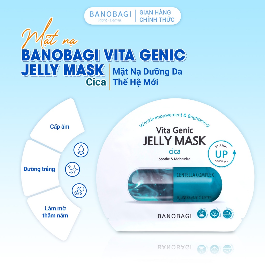 COMBO 2 MIẾNG Mặt Nạ Banobagi Vita Genic Jelly Mask Vitamin dưỡng trắng, cấp ẩm, chống lão hóa da