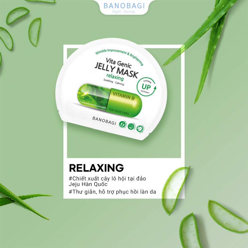 COMBO 2 MIẾNG Mặt Nạ Banobagi Vita Genic Jelly Mask Vitamin dưỡng trắng, cấp ẩm, chống lão hóa da