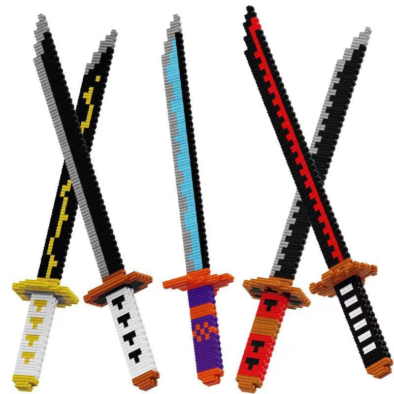 Mô hình lắp ráp kiếm Katana One piece, đồ chơi lego kiếm anime cho bé dài 43cm - Muối Blocks