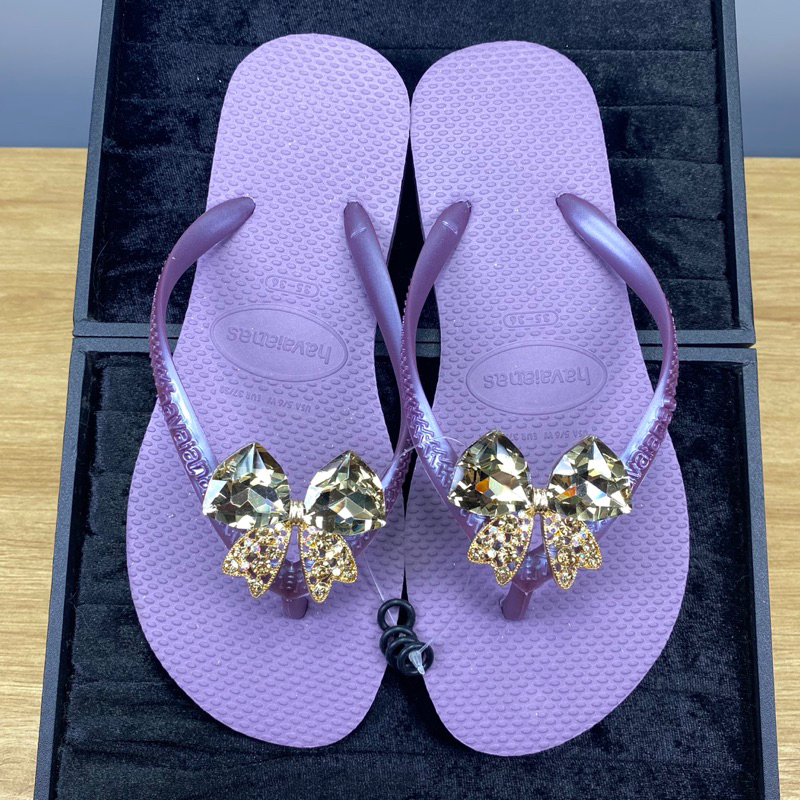 Dép cao su gắn Charm Nơ Đen kèm vòng thâu quai