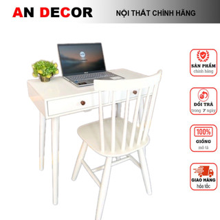 Bàn làm việc hai hộc kéo / bàn học hai hộc kéo màu trắng