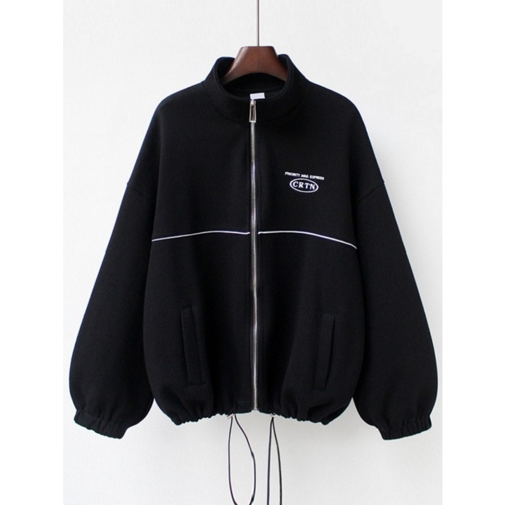 Áo Khoác Hoodie Chất Nỉ Bông Chạy Sọc Phối Khóa Kéo Sắt - CLITUS