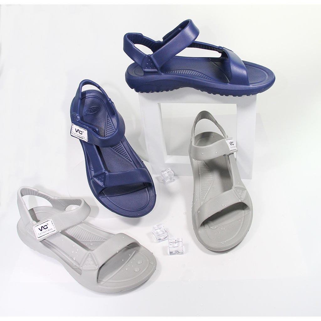 Dép sandal nam màu xám, xanh navy, đen đi mưa nhựa EVA nguyên khối, dáng ôm chân hàng Việt Nam E191