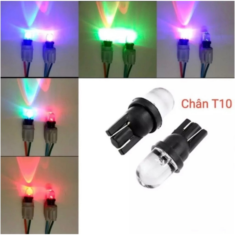 Đèn led Demi xinhan chân T10 nháy 7 màu