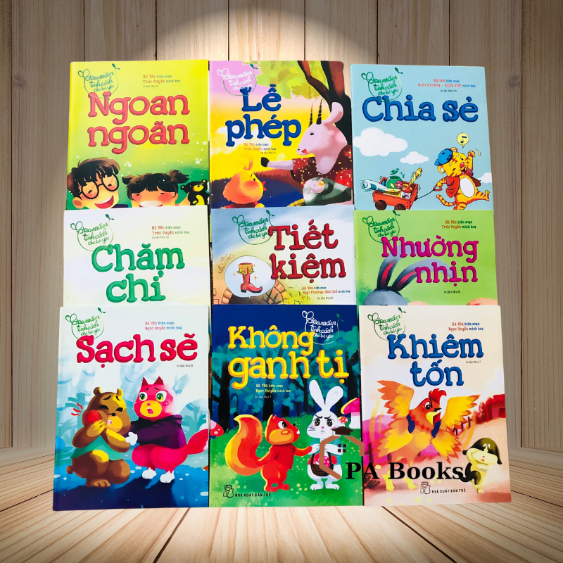 Sách - Combo 9 Cuốn Gieo Mầm Tính Cách Cho Bé Yêu - Truyện Tranh Cho Bé : chăm chỉ, khiêm tốn, sạch sẽ, tiết kiệm