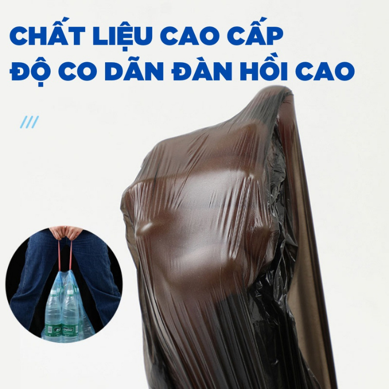 Túi Rác Bao Đựng Rác Có Quai Dây Rút Dai Chắc Chắn Tự Phân Hủy Tiện Lợi RIN