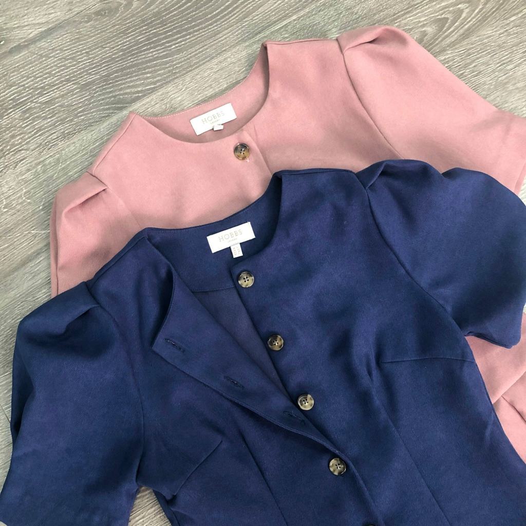 Đầm H@BBS nhung nút tay ngắn KAMI