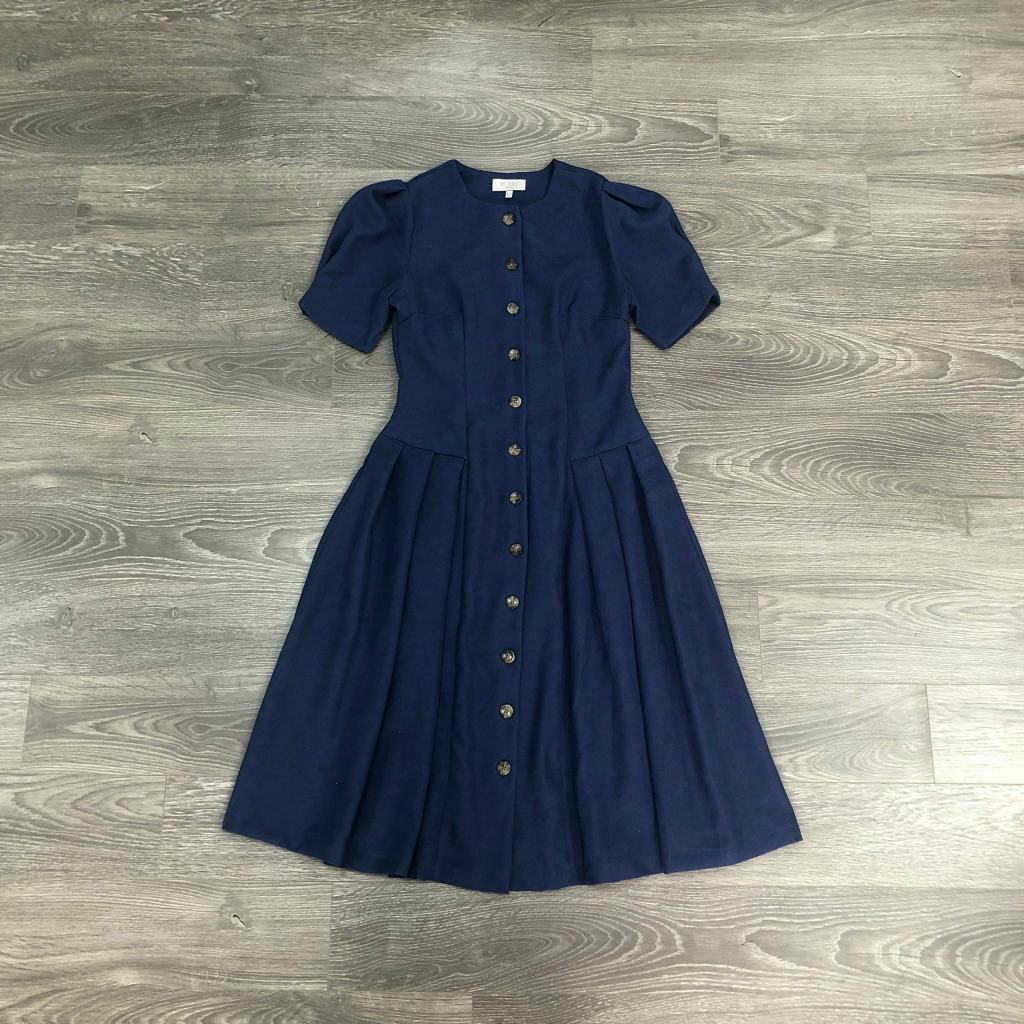 Đầm H@BBS nhung nút tay ngắn KAMI