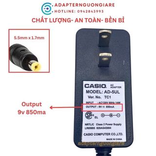 Cục nguồn đàn Casio 9V 850ma , dây nguồn đàn organ casio 9v 9.5v 12v bảo hành 1 năm 1 đổi 1