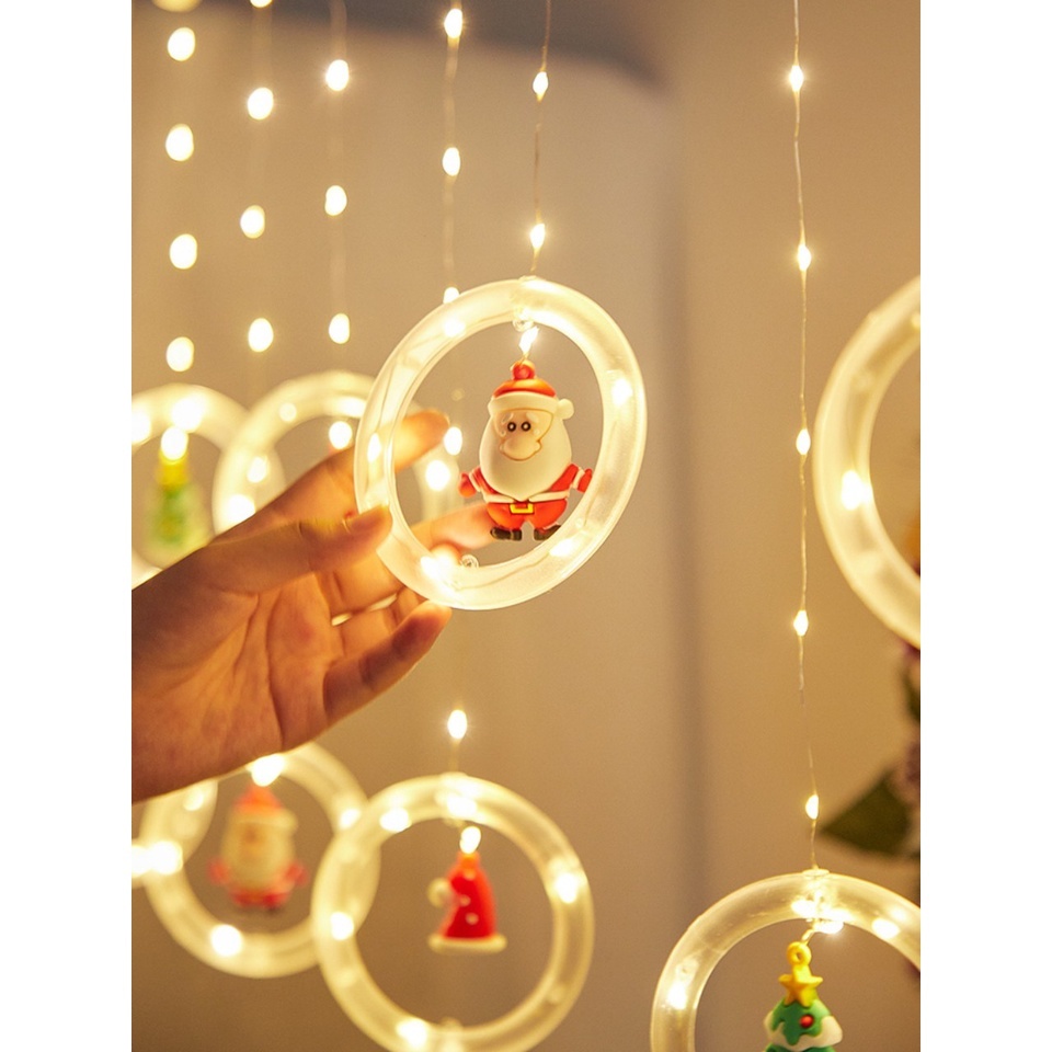 Đèn Led Trang Trí Noel Dài Khoảng 4M Thả Đèn Trang Trí Giáng Sinh Ban Công Cửa Sổ Cây Thông