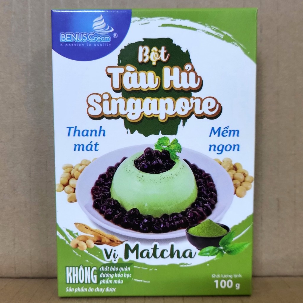 BỘT TÀU HỦ SINGAPORE VỊ MATCHA BENUSCREAM  Matcha Tofu Pudding Powder