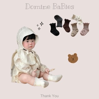 Tất vớ cổ bèo nhún màu trơn đáng yêu dễ phối đồ cho em bé gái tiểu thư 0-24M