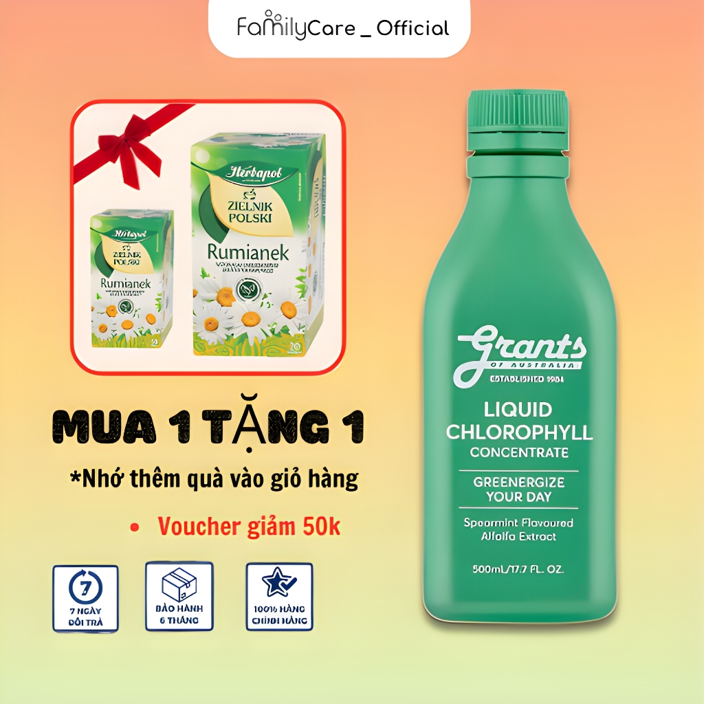 Nước Diệp Lục Cô Đặc Grants Of Australia 500ML Trắng Da Tăng Cường Sức Đề Kháng Thải Độc Gan