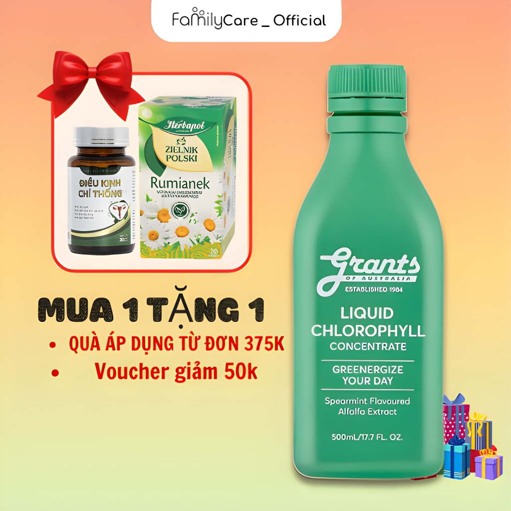 Nước Diệp Lục Cô Đặc Grants Of Australia 500ML Trắng Da Tăng Cường Sức Đề Kháng Thải Độc Gan