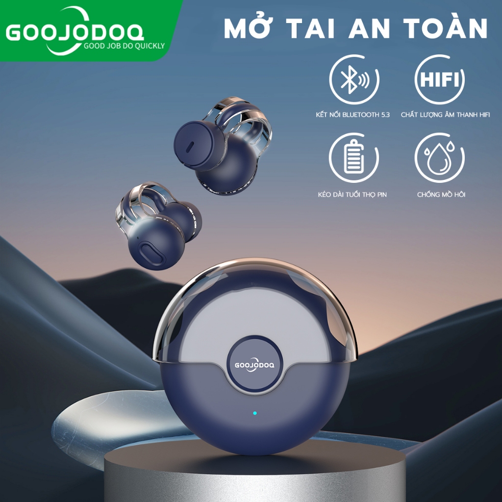 Tai nghe không dây Goojodoq Hifi Bluetooth 5.3 kẹp chống thấm nước tiện lợi tai nghe xoay 360 độ Bảo mật chính hãng
