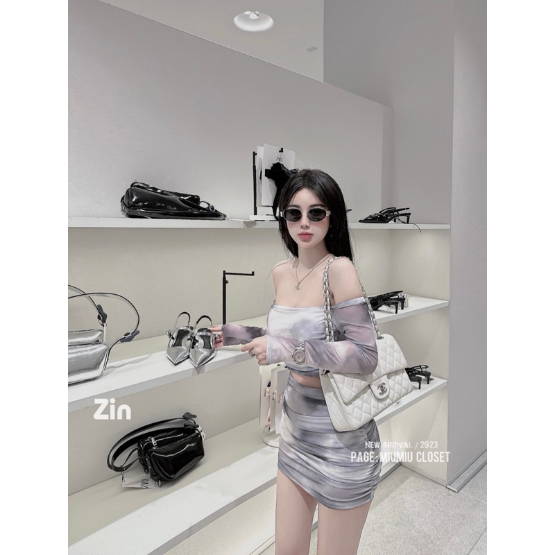 Set váy body lưới siêu xinh