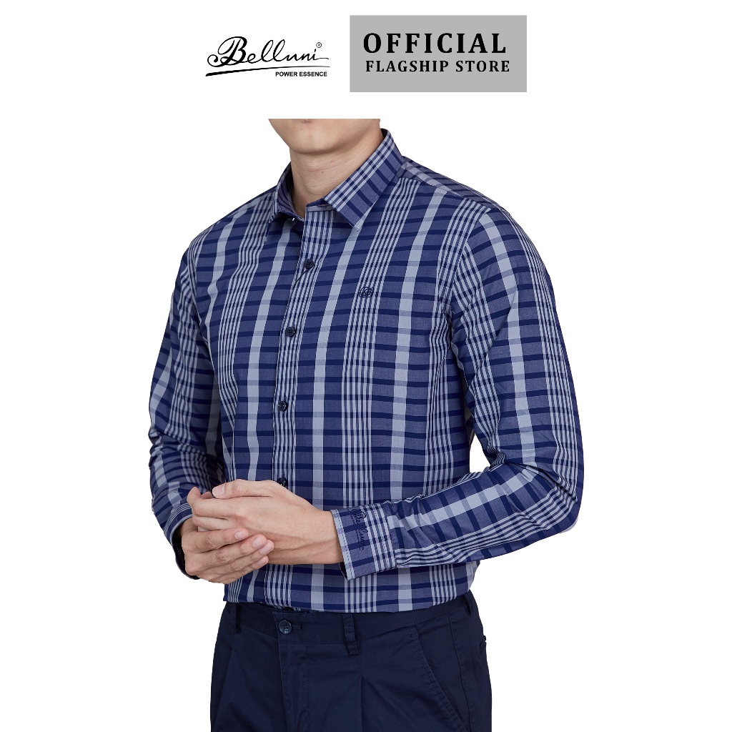 Áo sơ mi nam dài tay slimfit cao cấp BELLUNI vải sợi tre - ADS.BP.BE.1.BL