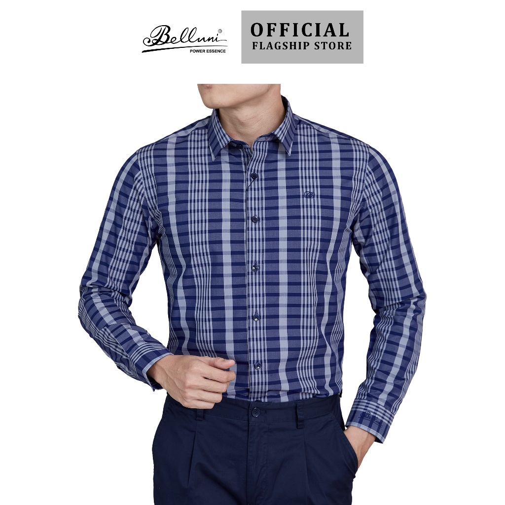 Áo sơ mi nam dài tay slimfit cao cấp BELLUNI vải sợi tre - ADS.BP.BE.1.BL