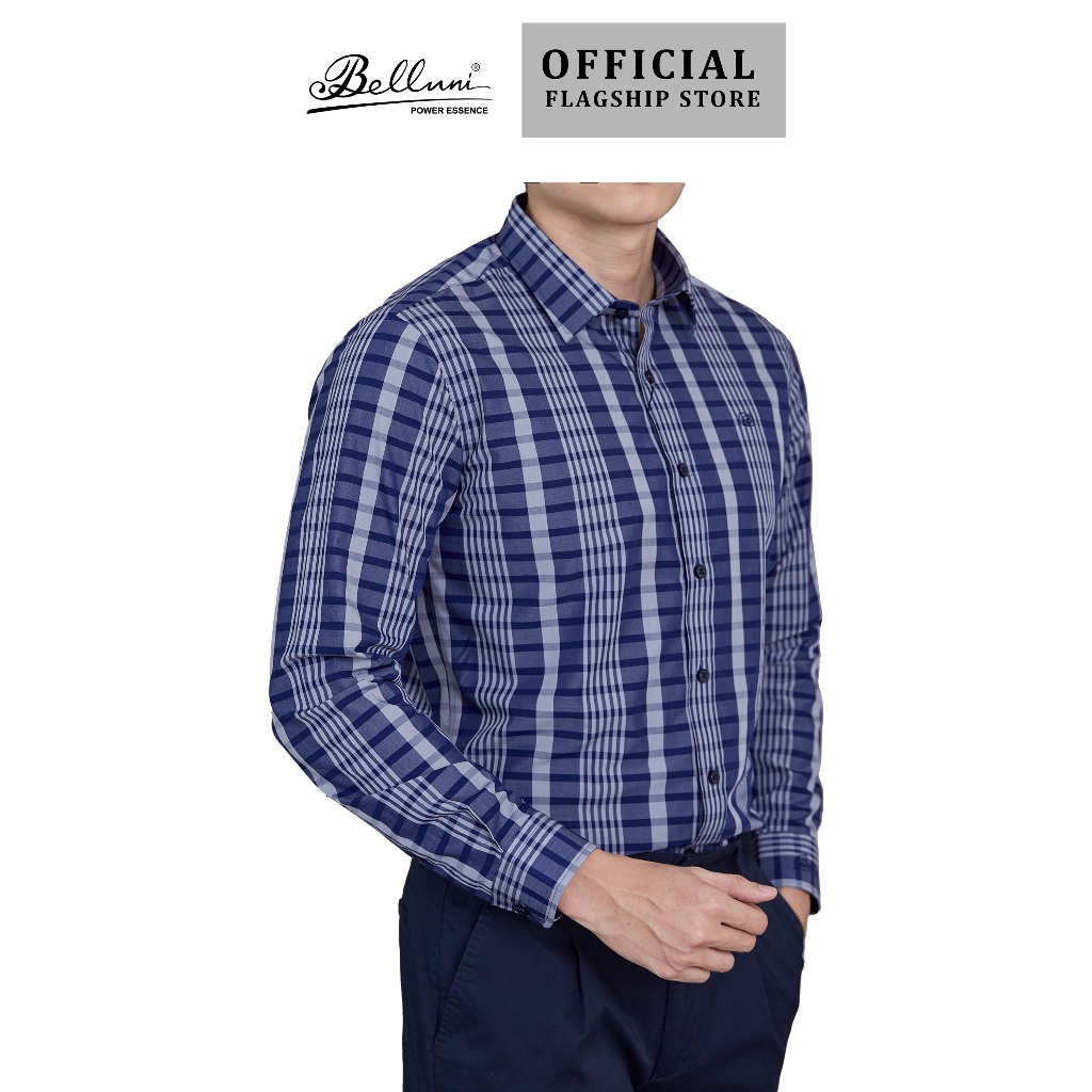 Áo sơ mi nam dài tay slimfit cao cấp BELLUNI vải sợi tre - ADS.BP.BE.1.BL