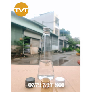 Chai tam giác 330ml đựng trà sữa, nước ép kèm nắp nhôm/nhựa