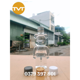Chai nhựa gấu 250ml kèm nắp - chai nhựa bearbrick