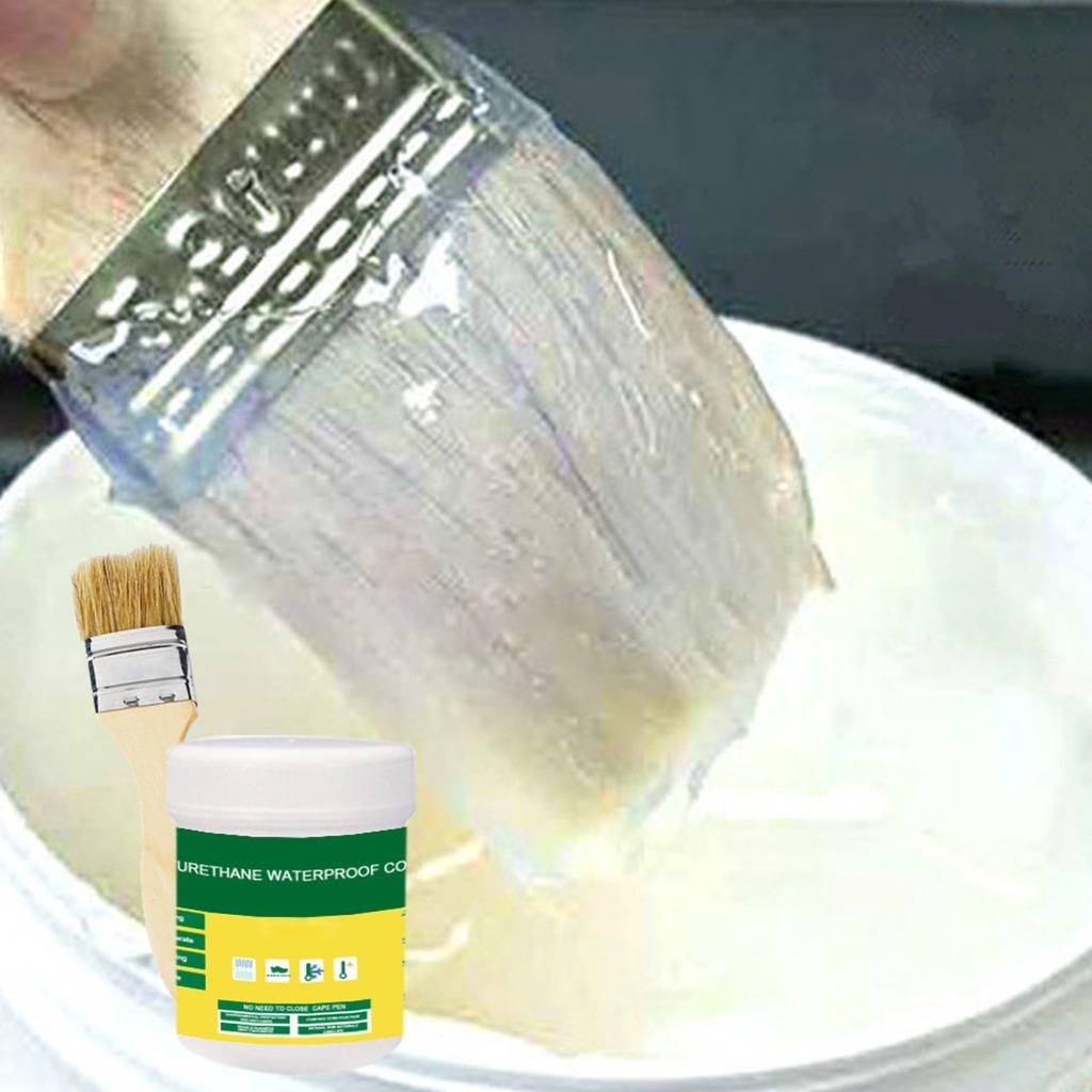 MONQIQI Keo chống thấm nước trong suốt kèm bàn chải chuyên dụng dành cho nhà vệ sinh lọ 500 gram