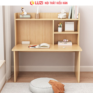Bàn học ngồi bệt cho bé kèm giá sách gỗ mdf phủ melamin Luzi - Zp116