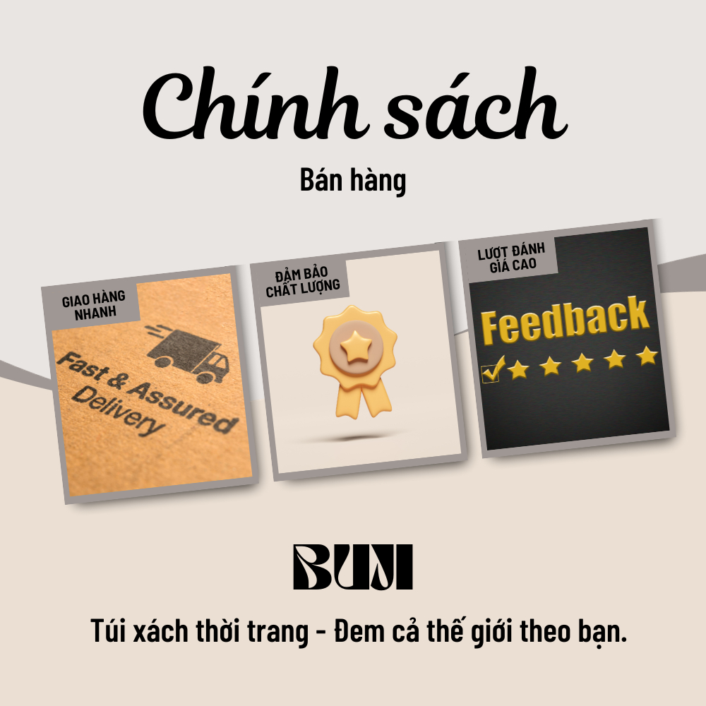 Túi xách nữ đeo chéo da mịn màu đen _ BUJI SHOP