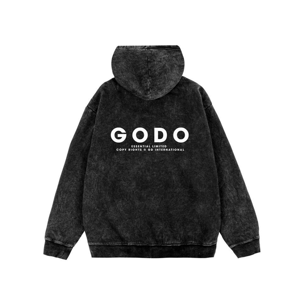 áo hoodie wash local Brand Unisex GODO  Essential Limited