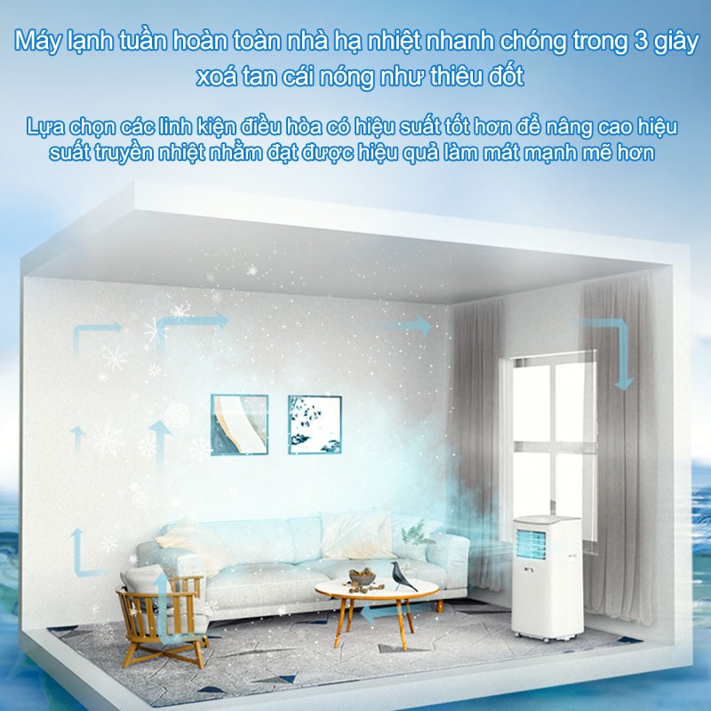 Máy lạnh di động 9000BTU điều hòa di động mini làm lạnh hút ẩm portable air conditioner
