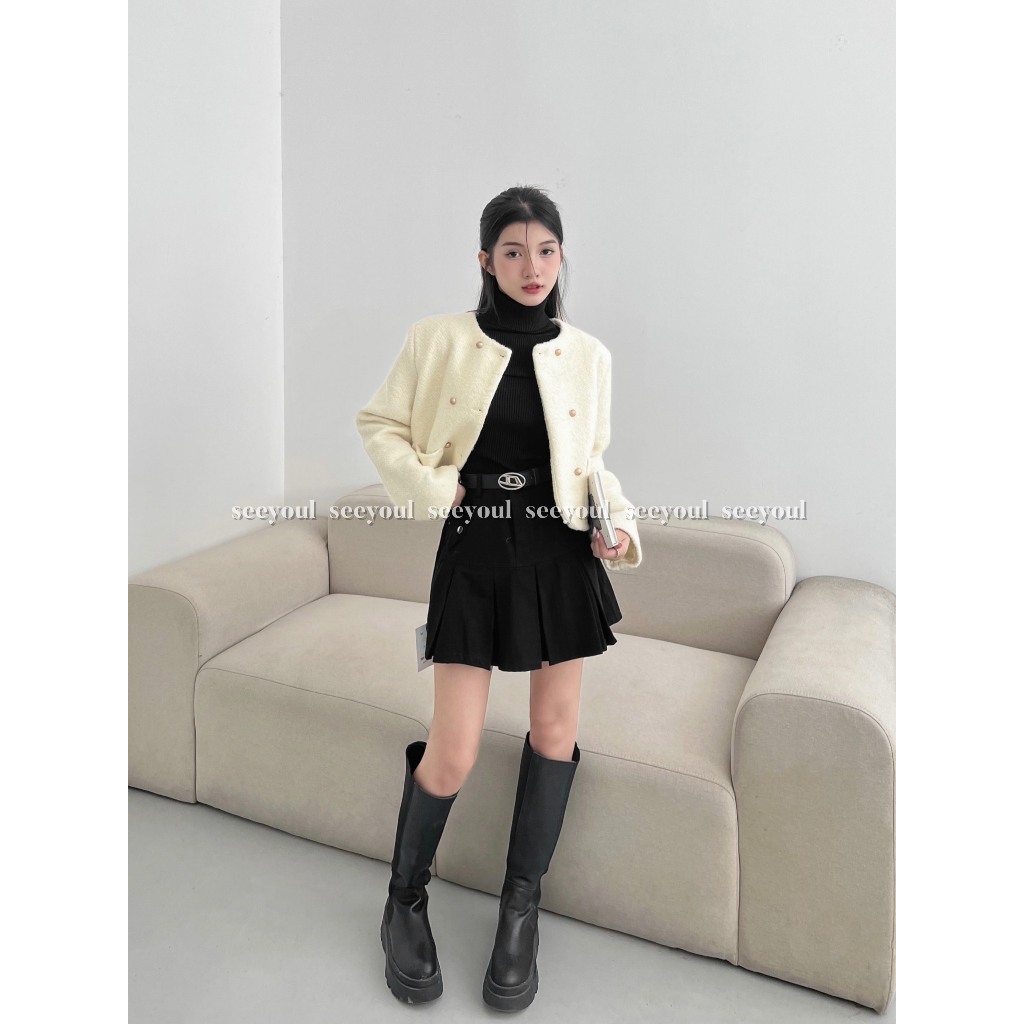 Áo Tweedcoat dạ thô-4475