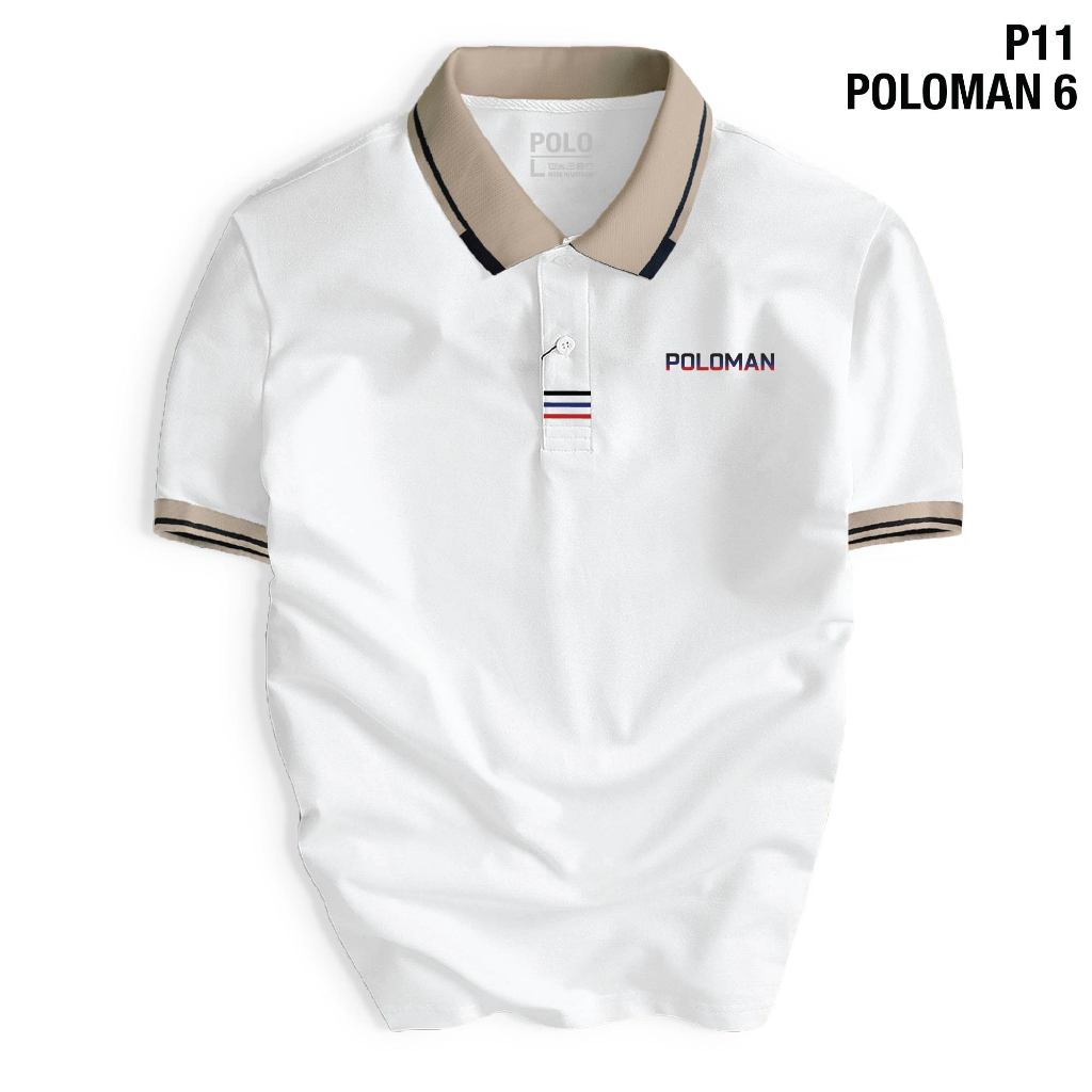 Áo thun POLOMAN 6 phối cổ sang trọng, chất liệu cá sấu CVC cao cấp, chuẩn form, trẻ trung, dễ phối đồ