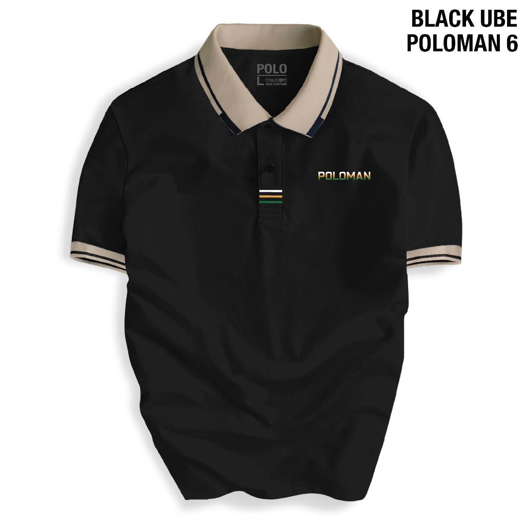 Áo thun POLOMAN 6 phối cổ sang trọng, chất liệu cá sấu CVC cao cấp, chuẩn form, trẻ trung, dễ phối đồ