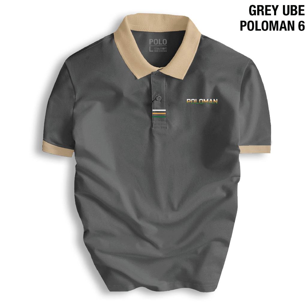 Áo thun POLOMAN 6 phối cổ Basic, chất liệu cá sấu CVC cao cấp, chuẩn form, trẻ trung, thanh lịch