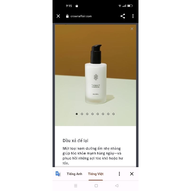 Kem dưỡng ẩm Crown AffairThe Leave-In Conditioner Cream for Hydrated Hair 15ml