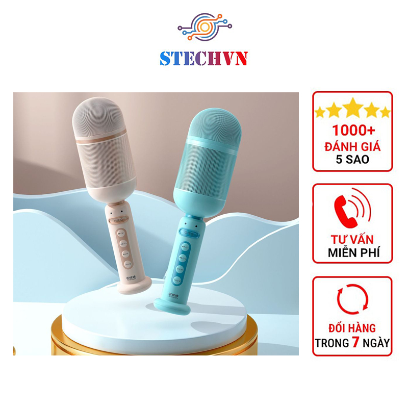Micro Karaoke Bluetooth Mini Kiêm Loa Bluetooth Karaoke SK-06 Nâng Giọng Cực Chất Kết Nối 2 Mic TWS Song Ca Siêu Đỉnh