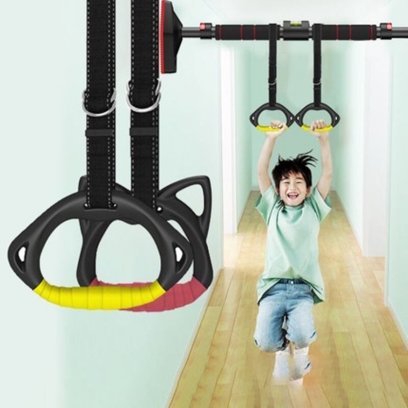 Bộ 2 Vòng Và Dây Treo Xà, Gymnastic Rings Cho Trẻ Em Tăng Chiều Cao Chống Gù Lưng - Vòng Đu Xà Đơn C