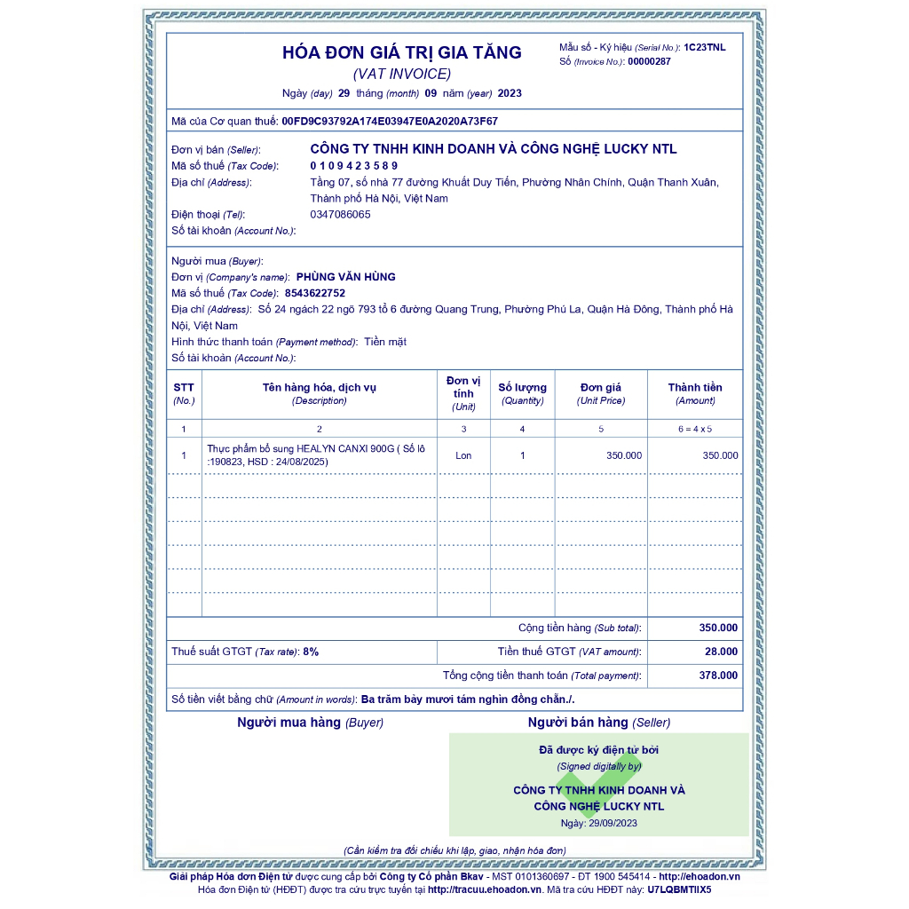 Sữa Canxi Hữu cơ Healyn Canxi -Hộp 900g