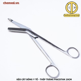 Kéo cắt bông. kéo cắt băng bột dùng trong y tế - thép trắng pakistan 20cm