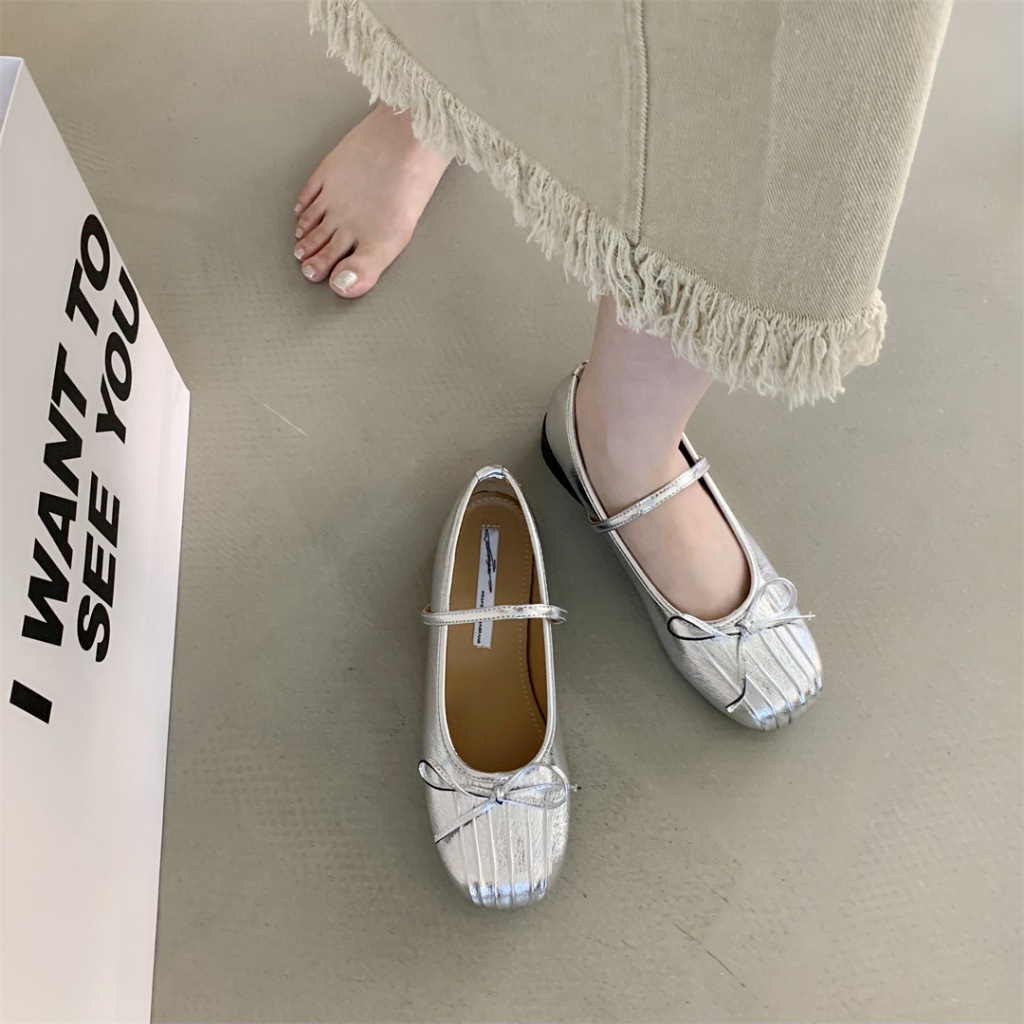 Giaỳ Búp Bê Mũi Tròn Đính Nơ Phong Cách Nhẹ Nhàng Nữ Tính A418.GN 𝓦𝓮𝓼𝓽𝓲𝓮 𝓢𝓽𝓾𝓭𝓲𝓸