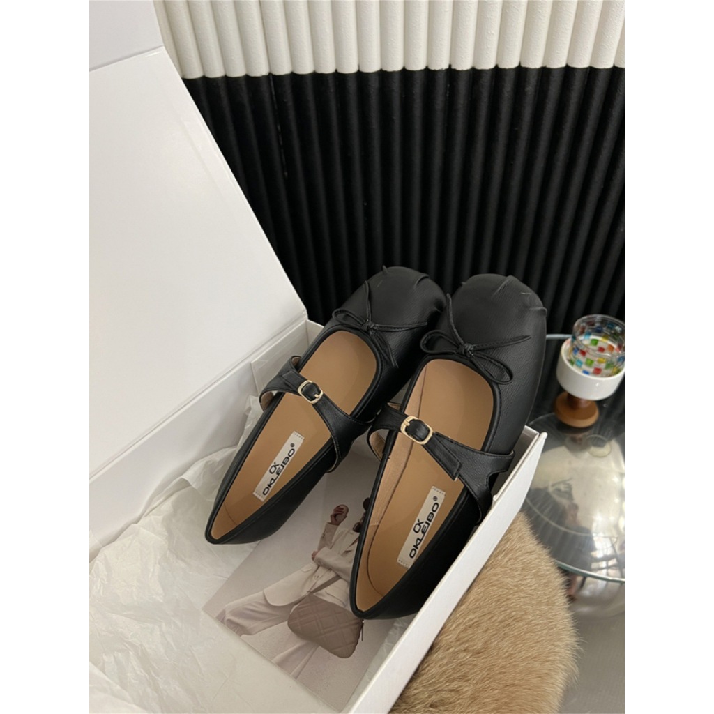 Giày Búp Bê Mũi Tròn Đính Nơ Dễ Thương Thanh Lịch Trendy Westie Studio - A417.GN