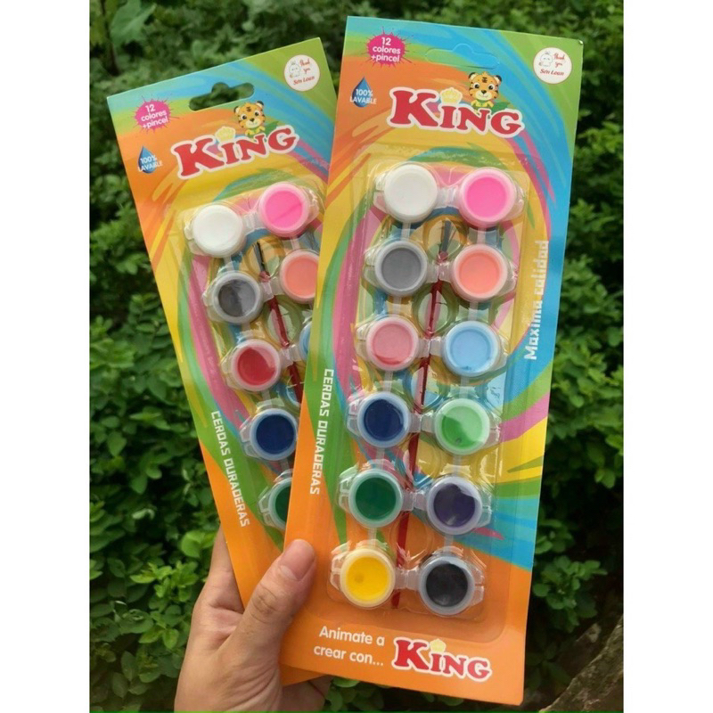 Vỉ 12 màu nước Kinh kèm cọ vẽ