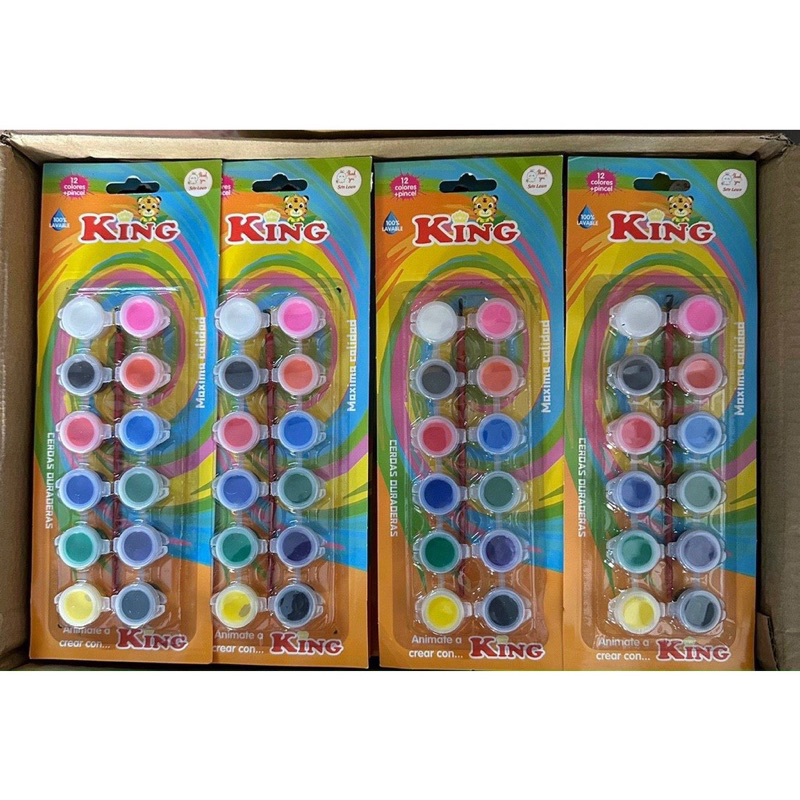 Vỉ 12 màu nước Kinh kèm cọ vẽ