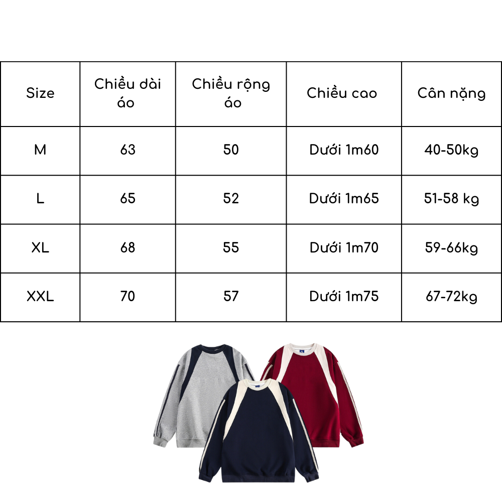 Áo sweater trơn nam nữ SUNDEE, áo sweater basic nỉ bông dày mềm mịn
