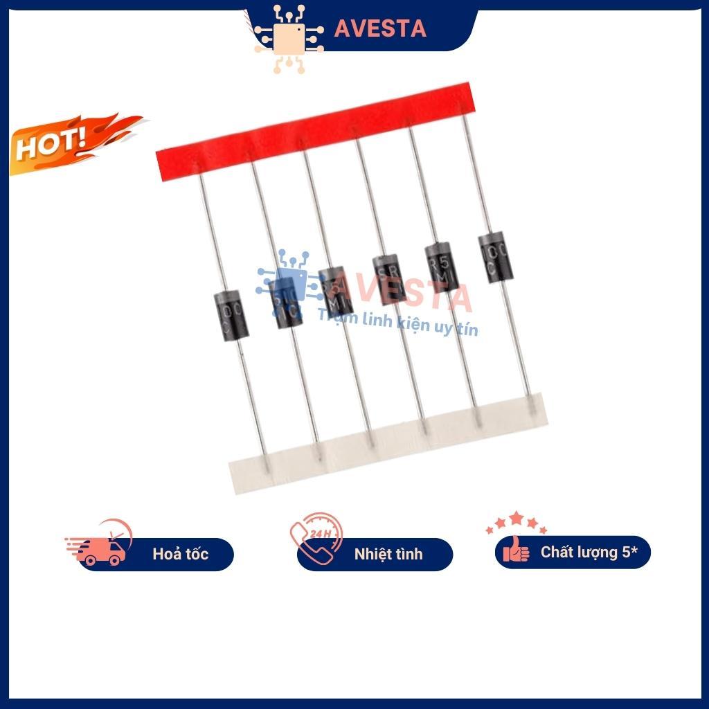 SR5100 Diode Schottky 5A 100V DO-27  chất lượng cao MIC đóng dây (1 con)  Avesta